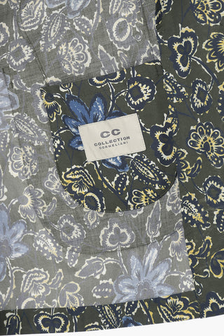 CC COLLECTION floral-print center vent 2-button blazer 