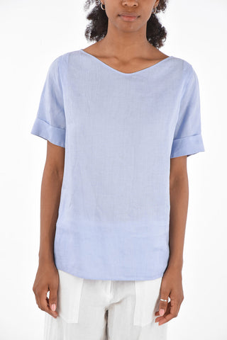 top in Lino Manica corta
