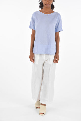 top in Lino Manica corta