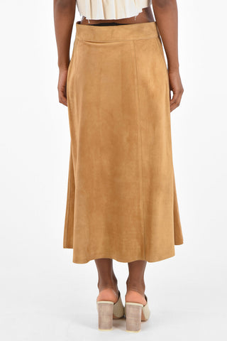 Suede leather snap Buttons skirt