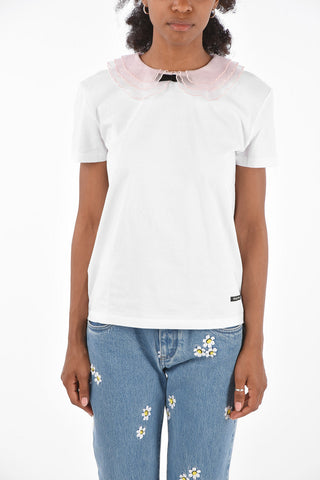 T-shirt with silk collar