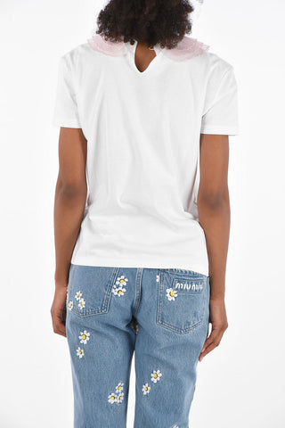 T-shirt with silk collar