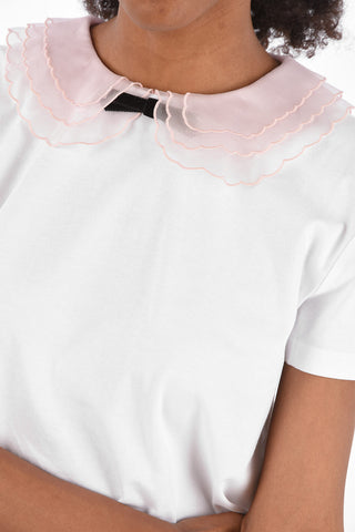 T-shirt with silk collar