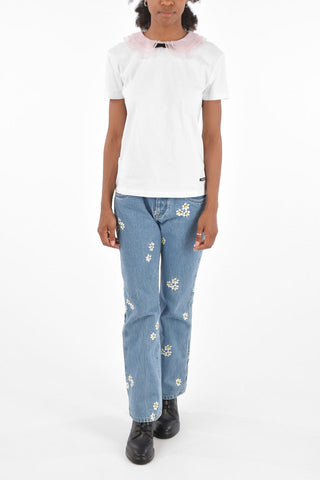 T-shirt with silk collar