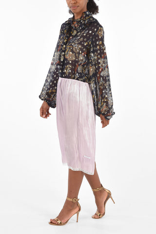 silk tie neck collar blouse