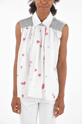 camicia ricamo Floreale senza manica