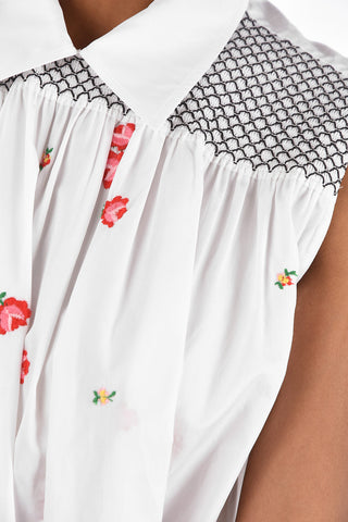 camicia ricamo Floreale senza manica