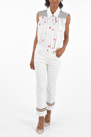 camicia ricamo Floreale senza manica
