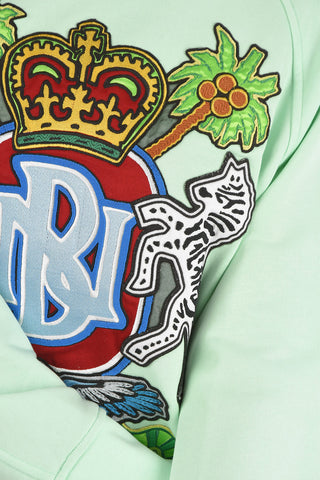 Embroidered Blouson Fit Raglan Fit Crew-neck Sweatshirt