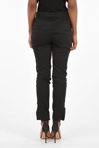 Mid-rise waist pants with ankle split