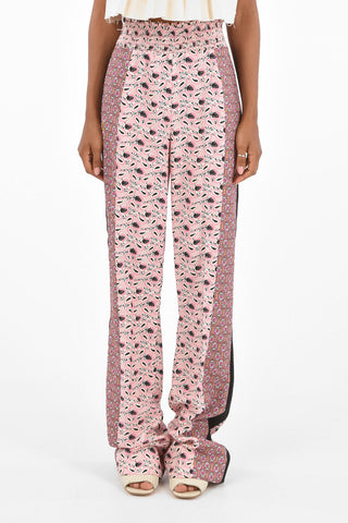 Printed drawstring waist palazzo  pants