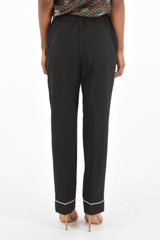 Mid-rise waist drawstring waist pants