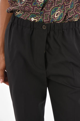 Mid-rise waist drawstring waist pants