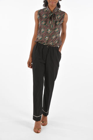 Mid-rise waist drawstring waist pants