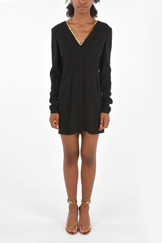v-neck mini dress