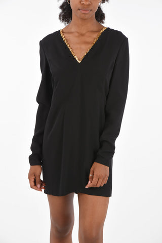 v-neck mini dress