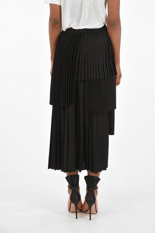 Drawstring Asymmetrical Accordion Skirt