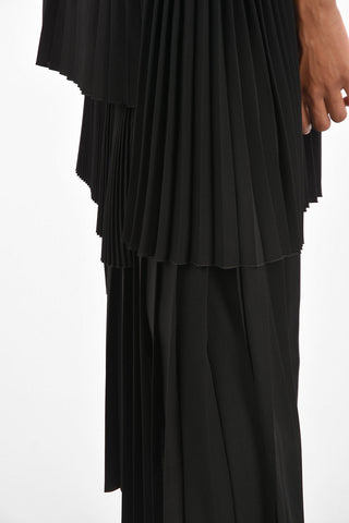 Drawstring Asymmetrical Accordion Skirt