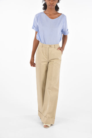 cuffed hem palazzo pants