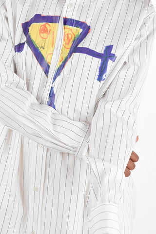 camicia Oversized chalk stripe