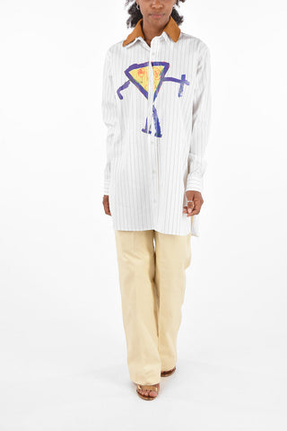 camicia Oversized chalk stripe