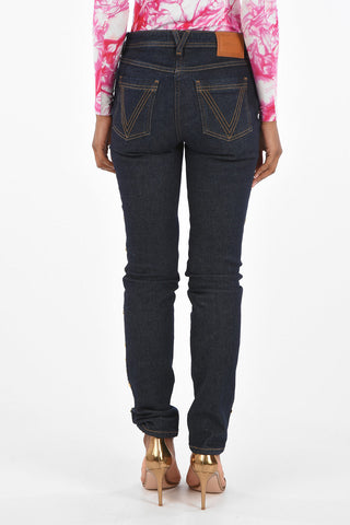 Regular Waist Jeans With Side Studs