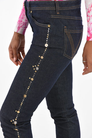 Regular Waist Jeans With Side Studs