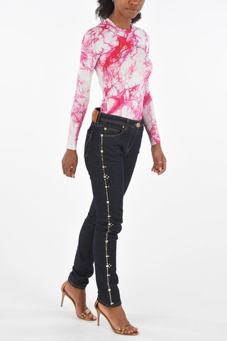 Regular Waist Jeans With Side Studs