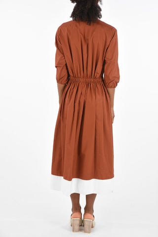 pleated v-neck midi caftan