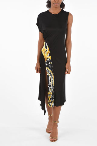 split-front hem midi dress