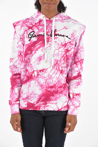 Tie dye effect sweatshirt with shoulder pads