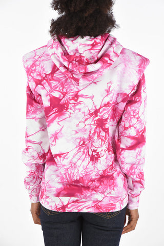 Tie dye effect sweatshirt with shoulder pads