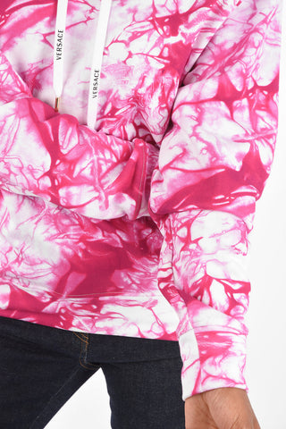 Tie dye effect sweatshirt with shoulder pads