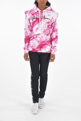 Tie dye effect sweatshirt with shoulder pads