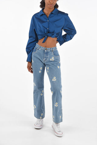 Embroidered Daisy regular fit jeans
