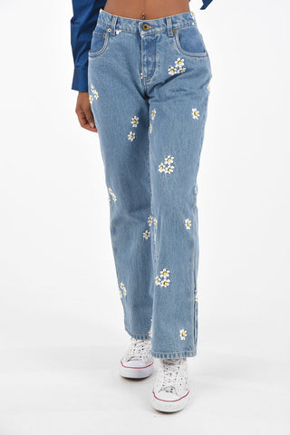 Embroidered Daisy regular fit jeans