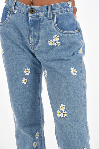Embroidered Daisy regular fit jeans