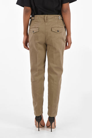Mid-rise waist straight pants