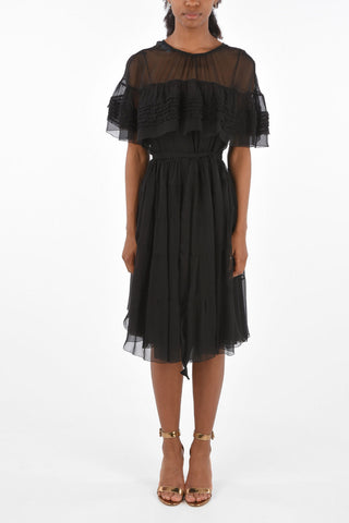 silk below knee  dress