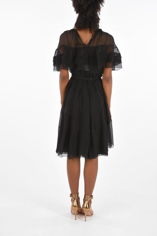 silk below knee  dress