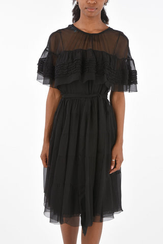 silk below knee  dress