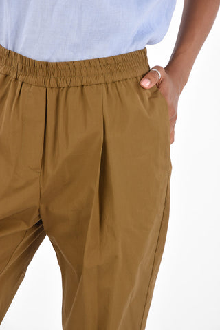 drawstring waist single pleat trousers