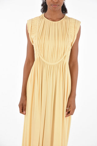 maxi empire dress with pleates