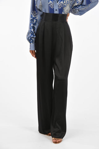 satin Wide high-rise waist pants
