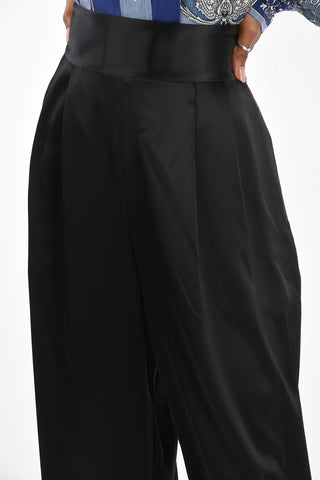 satin Wide high-rise waist pants