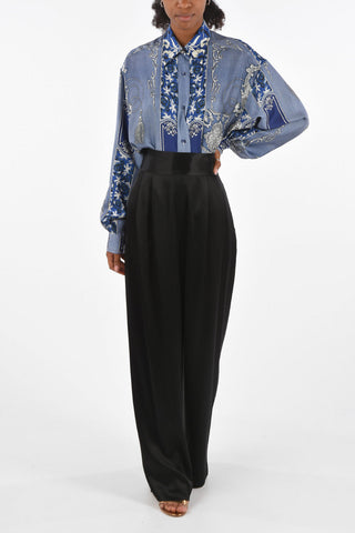 satin Wide high-rise waist pants