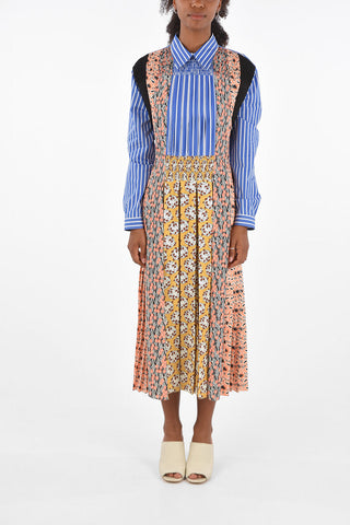 Printed Accordin midi shirtdress