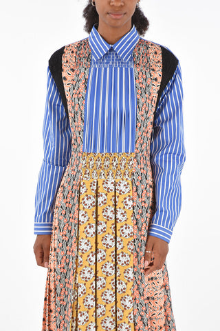 Printed Accordin midi shirtdress