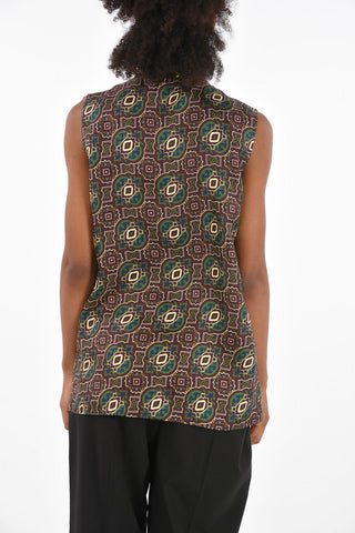 silk tie neck collar blouse