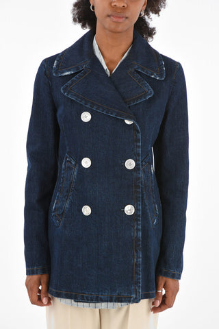 giacca doppio petto denim uno spacco  